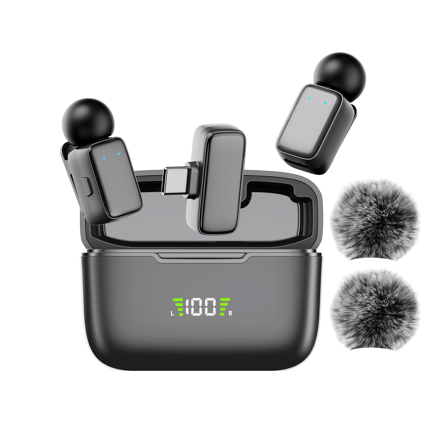 Wireless Clip-on Mini Microphone With Charging Case - Portable Lavalier Mic For Vlogging, Streaming, & Meetings