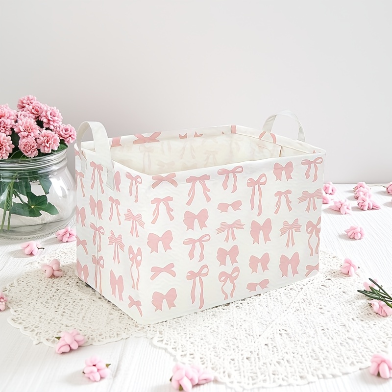 TEMU 1pc Storage Basket Shelf Storage Bins Organizer With Handles For Home Closets Offices, Bedrooms, Gift Baskets, Shelf Baskets