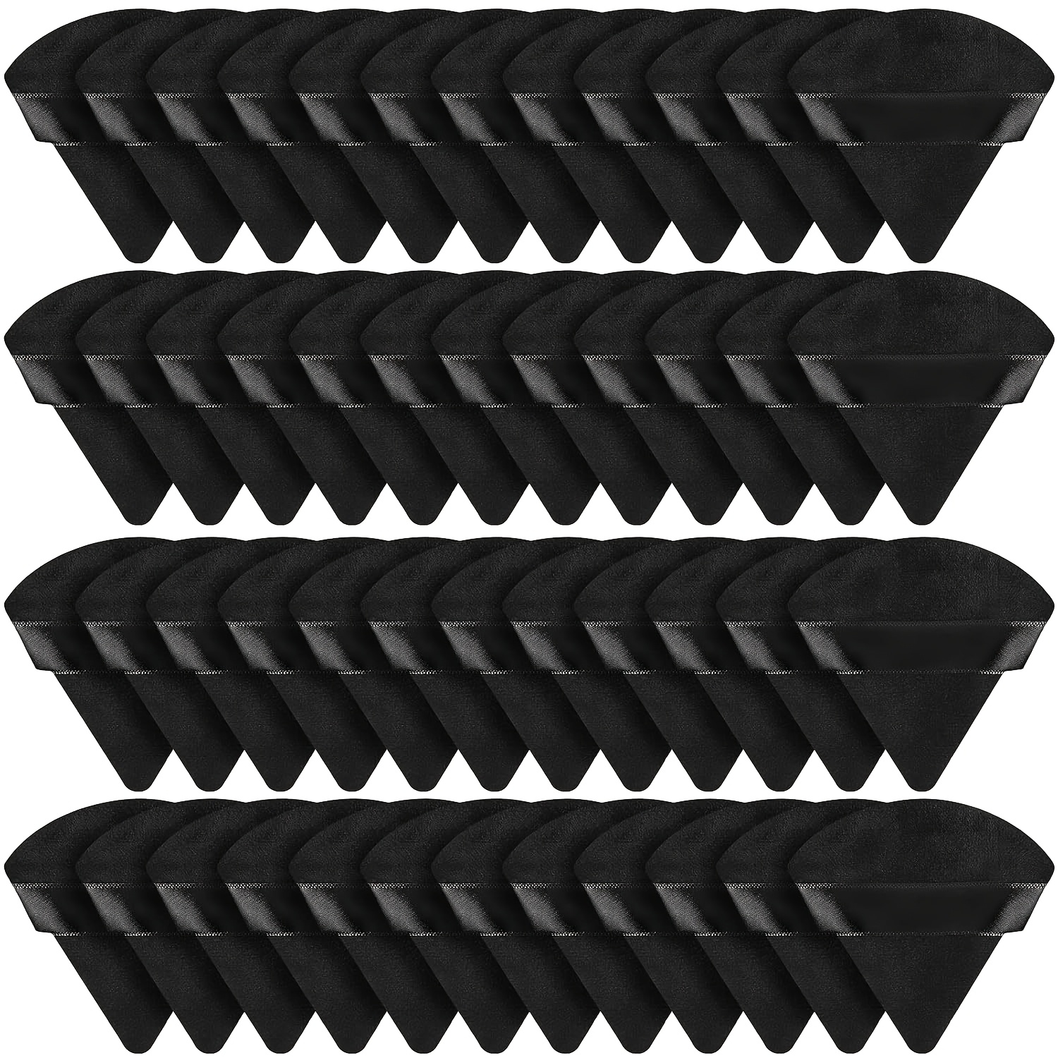 TEMU 48pcs Of Soft Velvet Makeup Sponges - Triangular Sponges For Loose Powder And Body Powder, Fragrance-free Beauty Tools, Dense And Fluffy For
