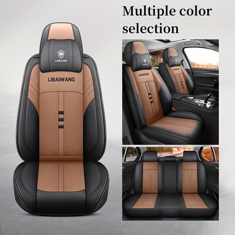 

Five-seater Full Coverage Car Premium Pu Leather Seat Protector Universal Car Seat Covers Make Your Car More Comfortable For Driving