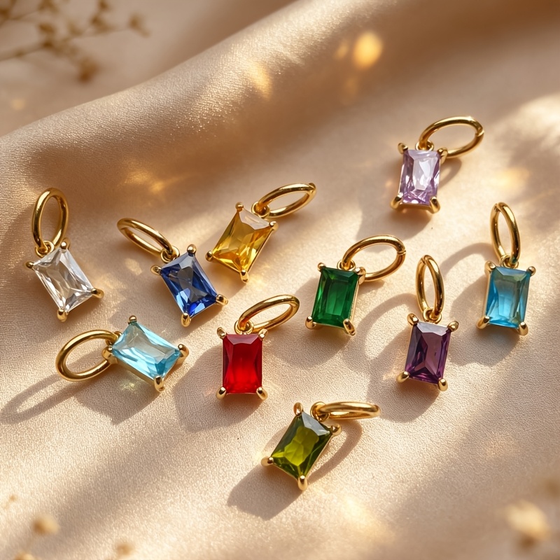 5pcs Women's Easy Stainless Steel Rectangular Zirconia Pendant Set