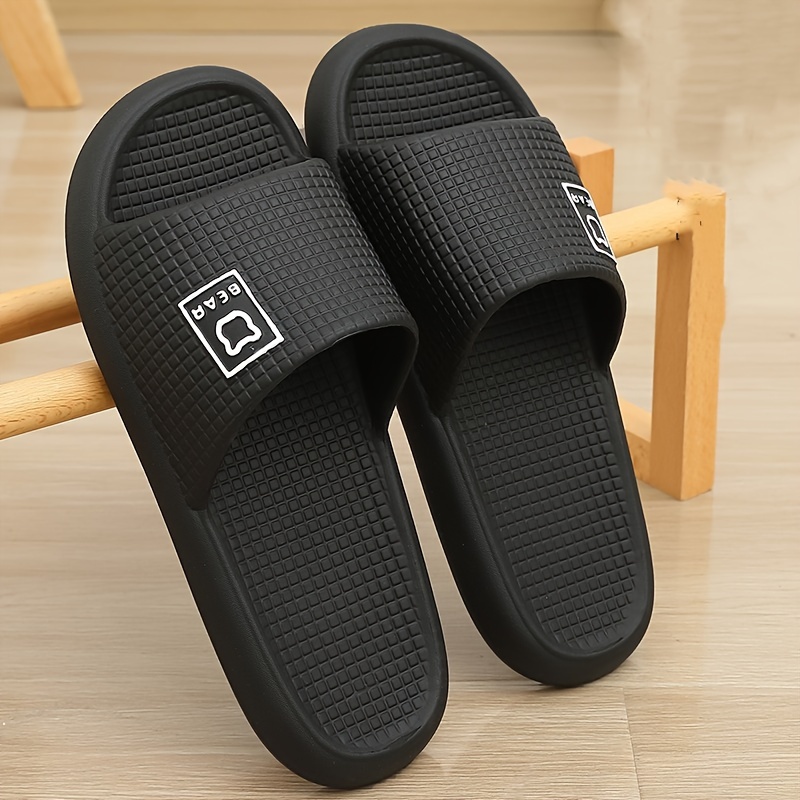 

Unisex Solid Colour Open Toe Breathable Slippers, Comfy Non Slip Eva Slides For