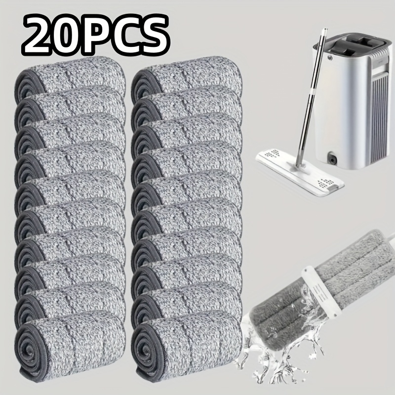 E-shop 20 Stück Flachmopp-Ersatzpads, Verdickte Bodenreinigungstücher, Waschbare Moppköpfe, Moppzubehör, Klebefestes Design ohne Ausfransen,