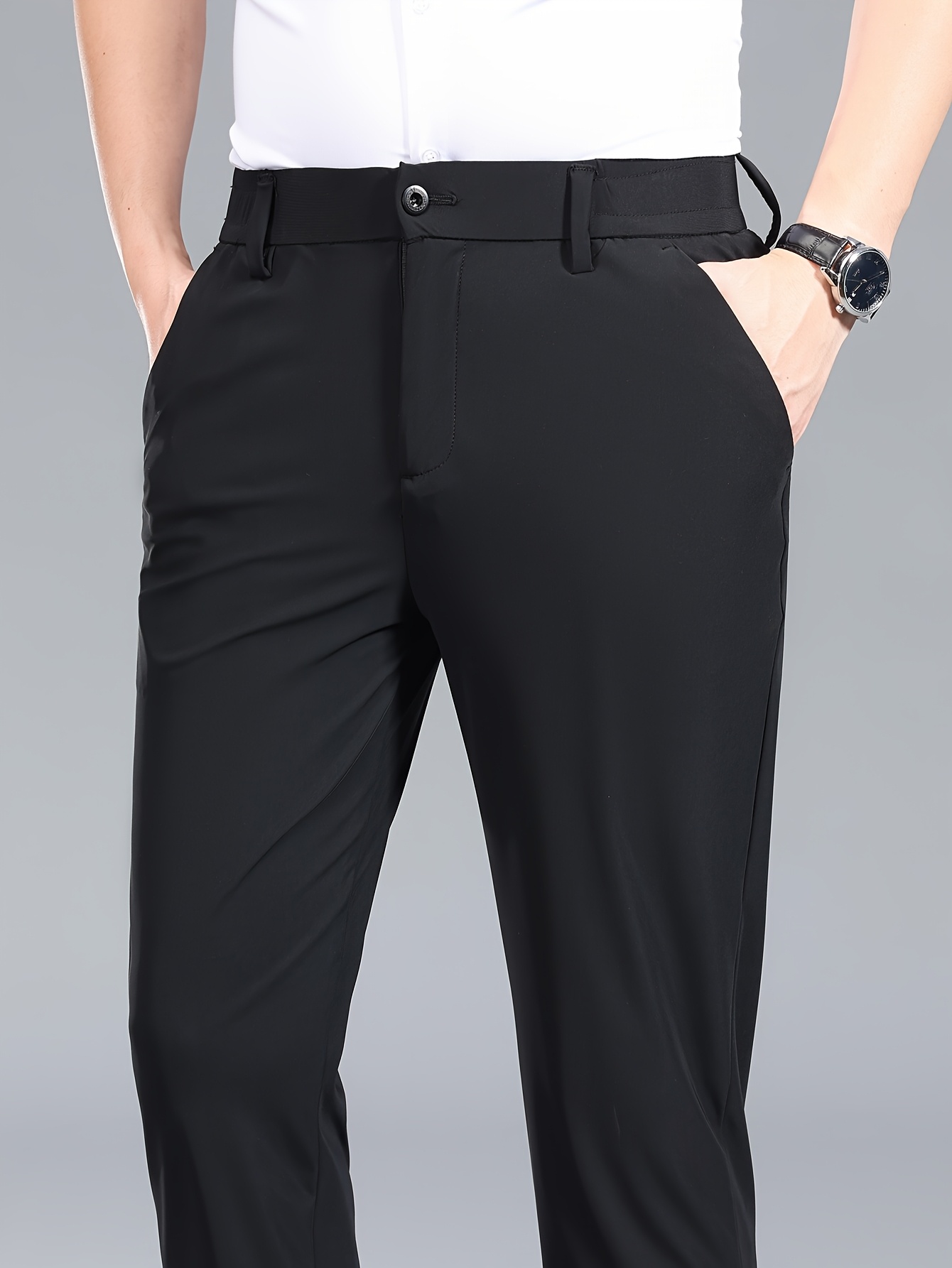 fashionable summer casual high stretch straight trousers for men suitable for wear Product details 3