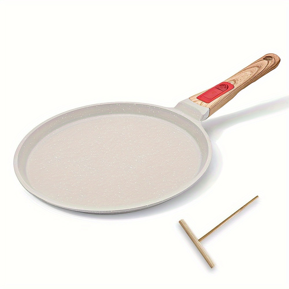 

Non Stick 10 Inch Crepe Pan With Detachable Handle, Cast Aluminium Tortilla Pan, Pancake Pan Induction Compatible