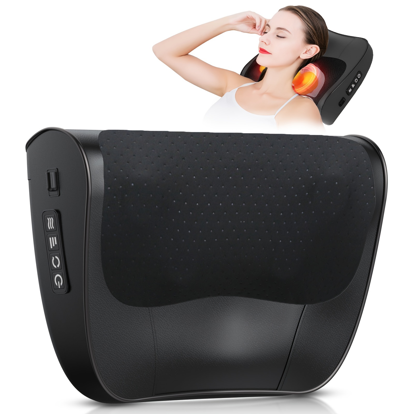 

1pc Neck Massager With Heat, 3d Kneading Massage Pillow For Back, Neck, Shoulder, Leg , Gifts For Men Women Mom Dad, Perfect At Home, Office, Travel