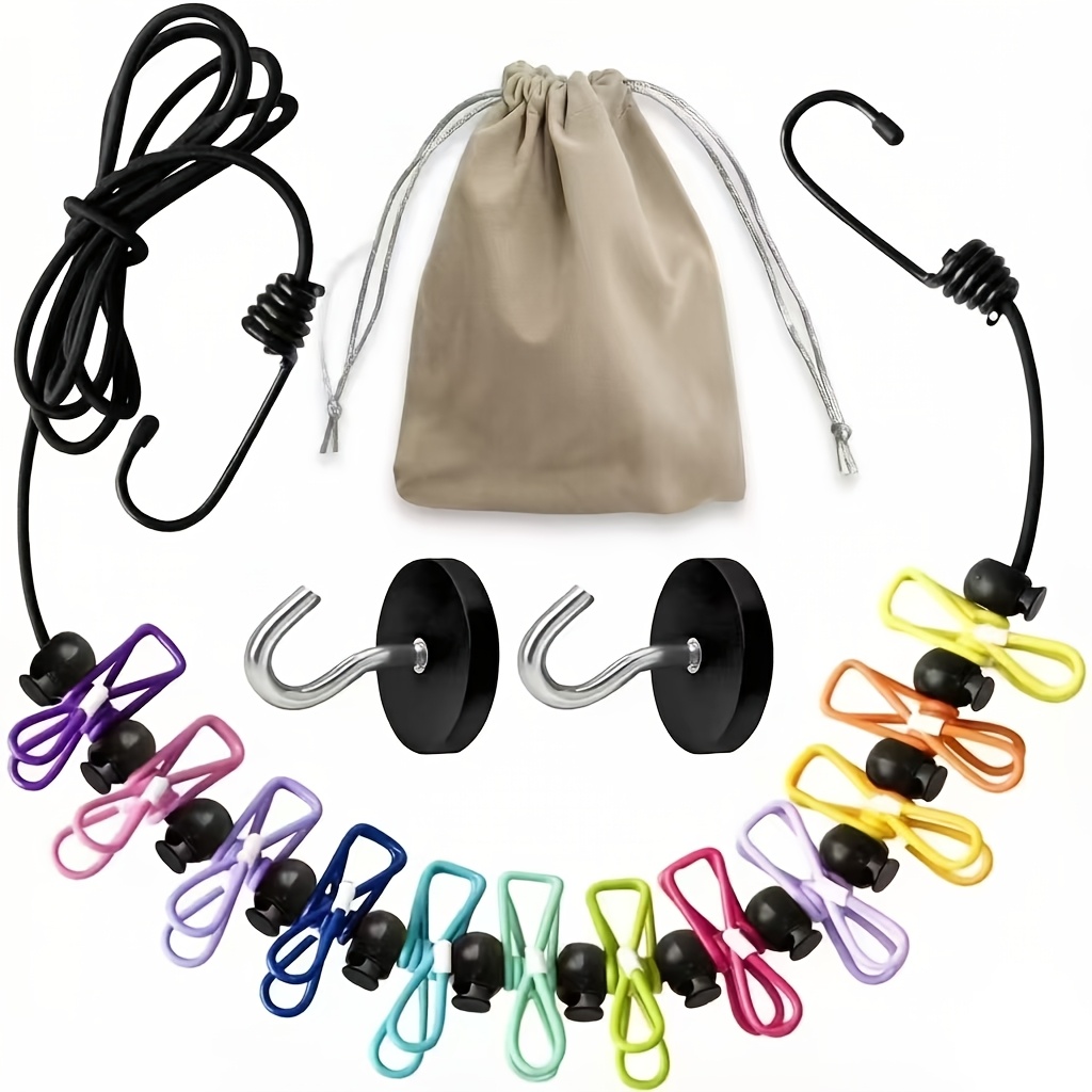 TEMU Corde à linge magnétique rétractable pour navires de croisière, corde à linge de voyage portable, articles essentiels pour navire de croisière