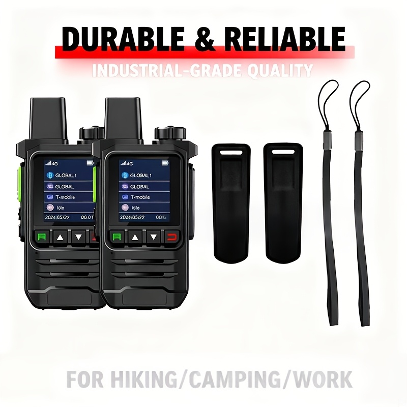 2-pack, Lightweight And Reliable. 4g Walkie-talkie, Long-distance Handheld Walkie-talkie, Full European Coverage Signal, Wireless Unlimited Range, With Sim Card, Flashlight Function