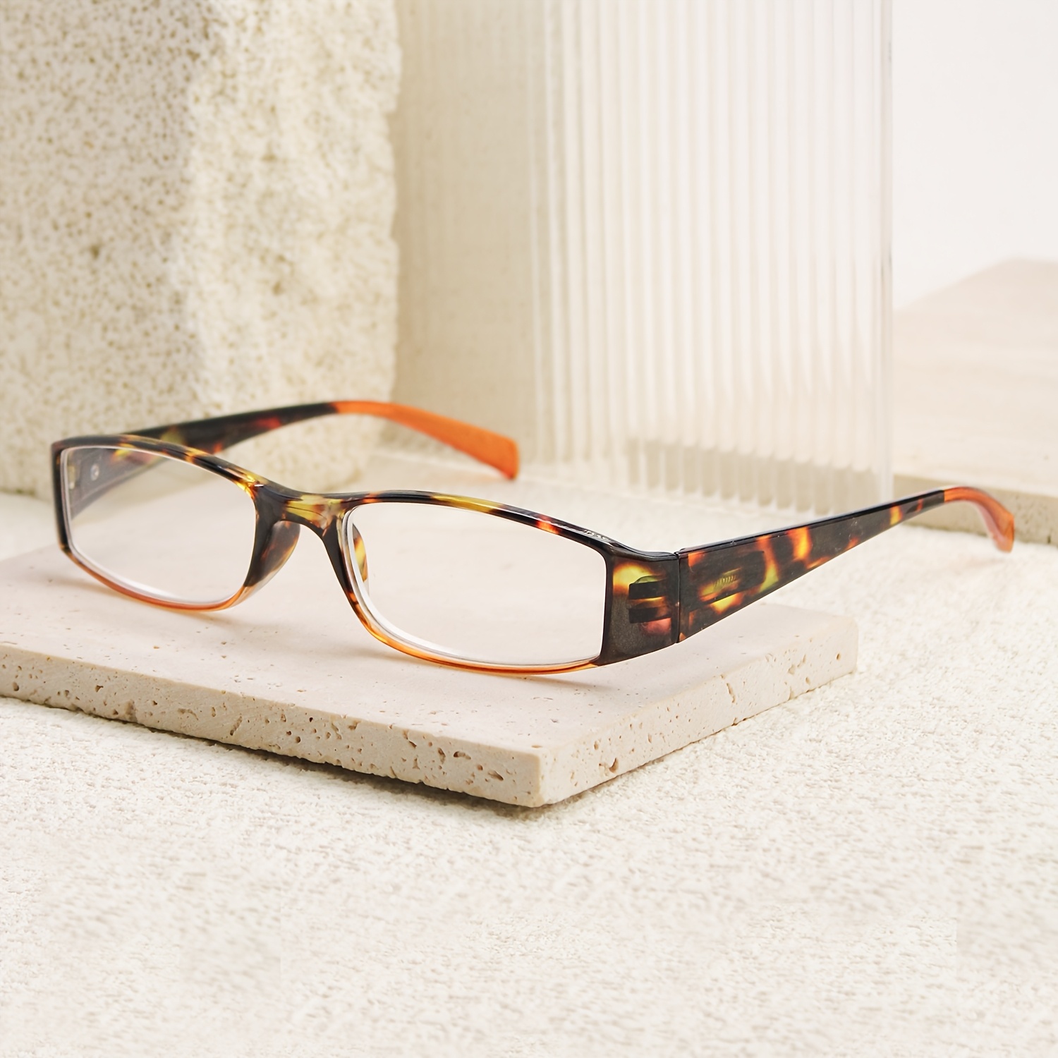 Retro Tortoiseshell Narrow Frame Reading Glasses, Slim Design