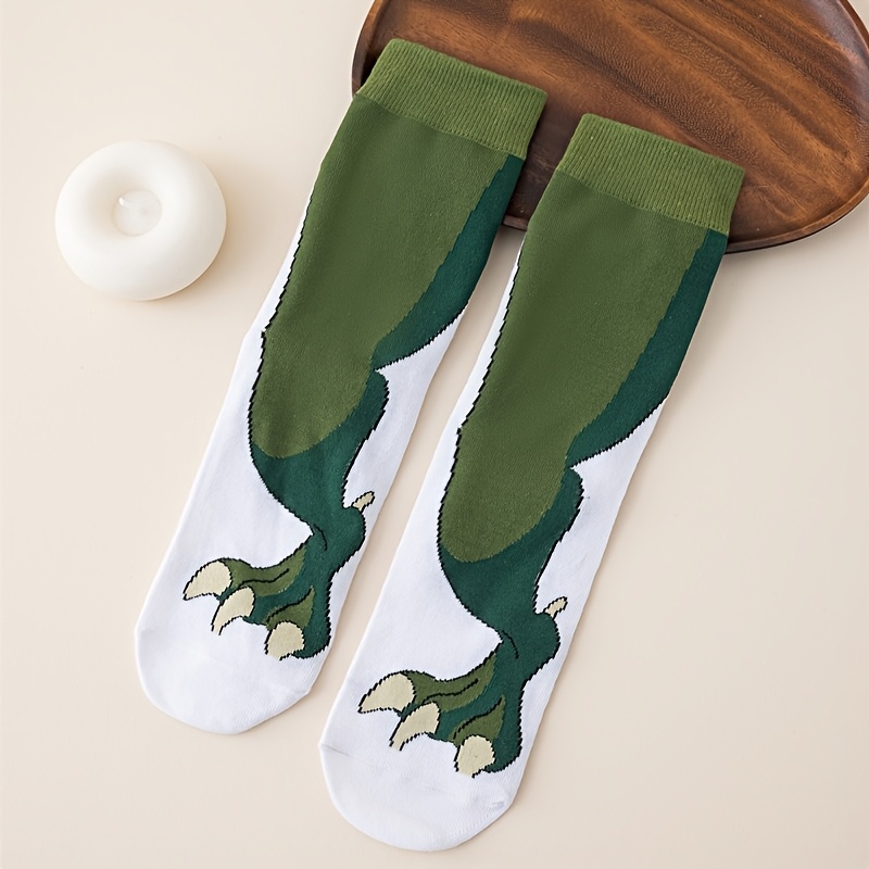 TEMU Lot de 1 ou 4 paires de chaussettes longues mignonnes avec visage de tigre, rayures et pattes de tigre - Chaussettes fantaisie amusantes pour