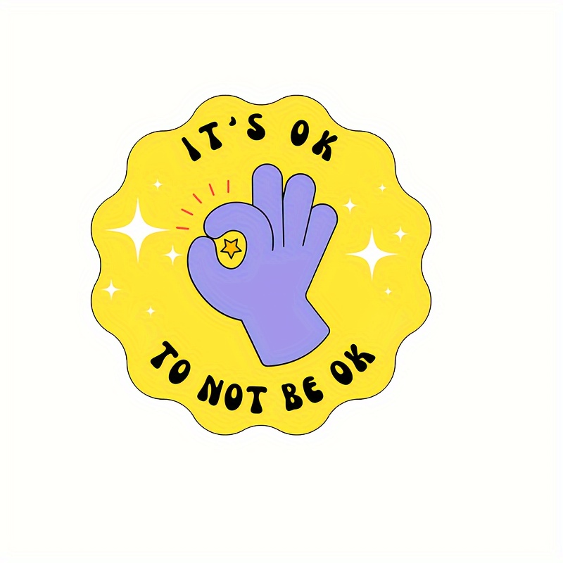 's Ok Not Ok Hand Symbol Cartoon Vinyl Decal Laptop Walls Temu