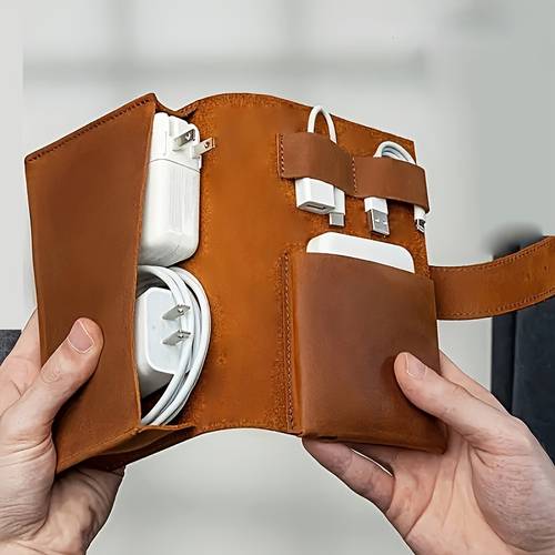 electronic organizer travel case travel cable organizer wire organizer for electronics travel organizer electronics storage bag pu leather add organization to your power