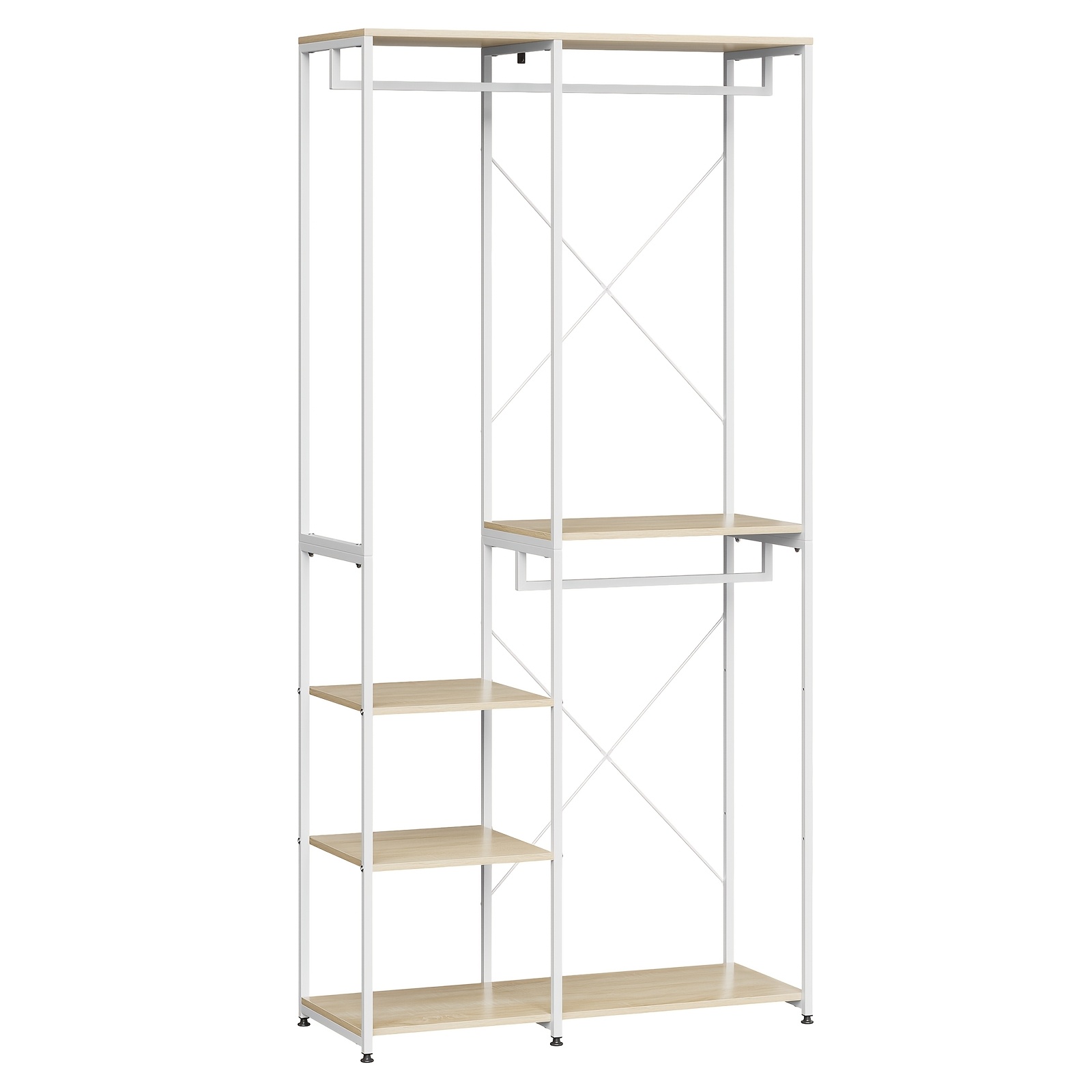 1pc Clothes Rack, Clothes Rack, Laundry Rack With Shelf, Combined Shoe Rack And Hanging Rack Made Of Materials