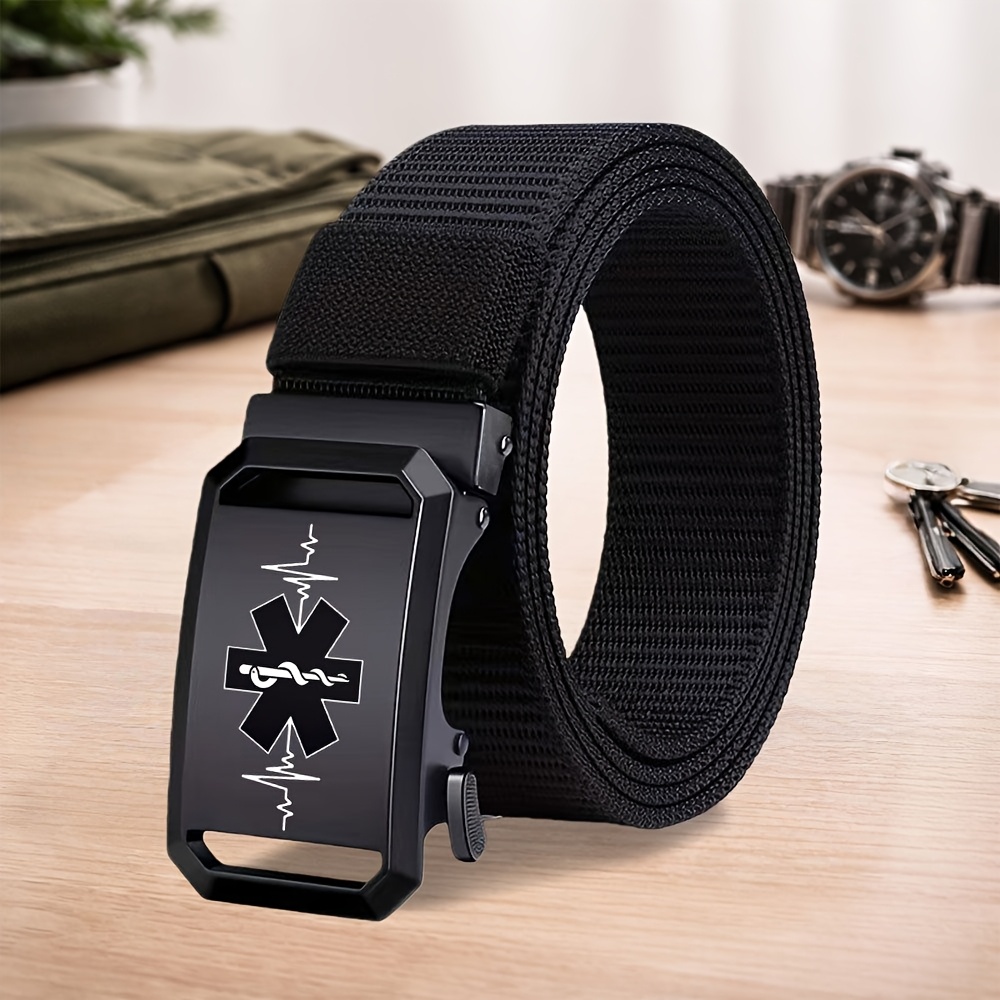 TEMU 1pc Cinturón de Moda de Emergencia para Hombre "Estrella de " - Cinturón de Negocios - Cinturón para Hombre - Adecuado para Ropa Formal -