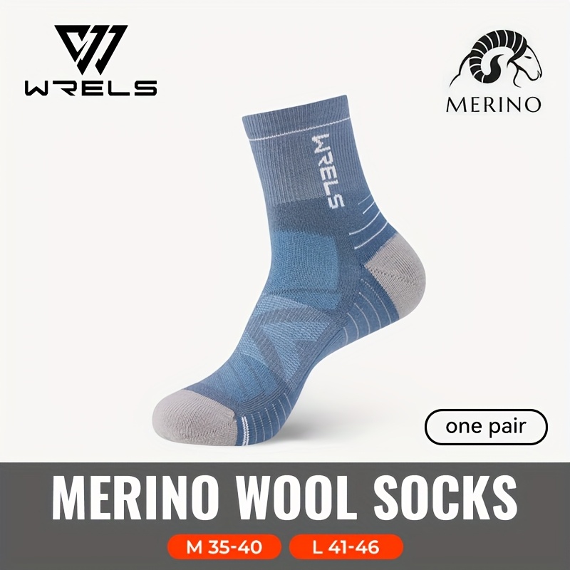 TEMU 1 Paire de Chaussettes Sportives en Laine WRELS - -dérapantes, Absorbant les Chocs, pour , la Randonnée, , , le Cyclisme, le , le Yoga | Laine