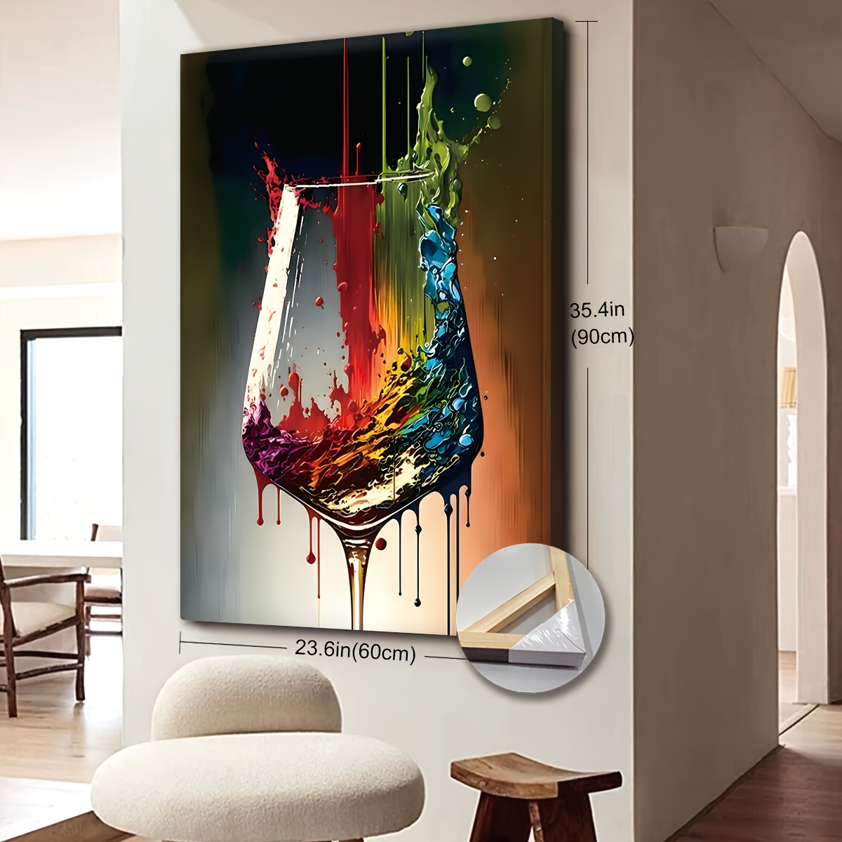 2d flat 2d flat a large frameless canvas wall art piece featuring colorful   vibrant decorations abstract wall decor and gifts