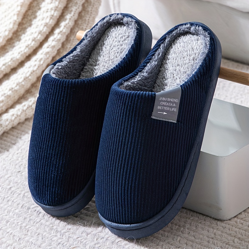 

Men's Solid Color Fuzzy Hollow Out Slippers, Comfy Non Slip Casual Durable Lightweight Bedroom Shoes, Men's Indoor Footwear