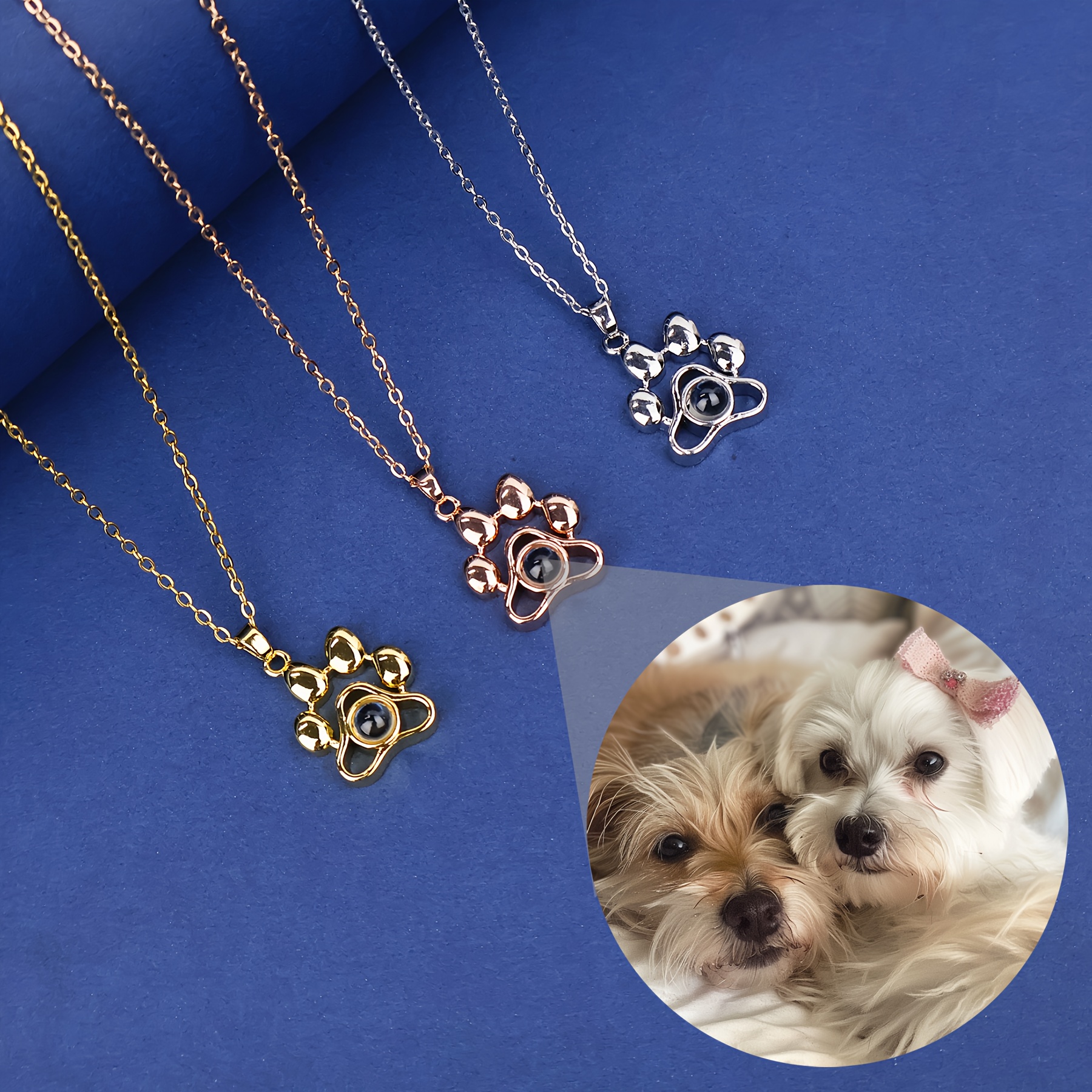 

Elegant Cute Animal Paw Pendant Necklace, Synthetic Stone, Elegant Dog Paw Jewelry, Valentines, Anniversary, Birthday Gifts, Universal , Asian Collection 2025 New Arrival