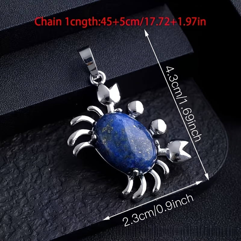 Cute Natural Stone Little Crab Pendant Set, 6/14pcs