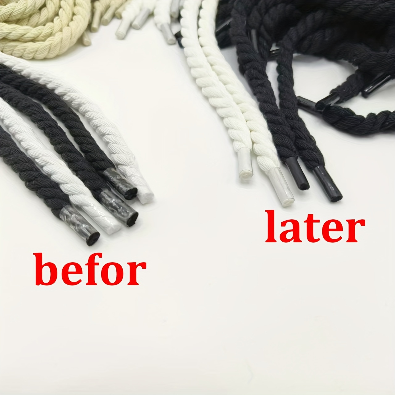 1pair Handwoven Cotton Hemp Rope Shoelaces, Thickened Shoelaces For Canvas Shoes, Bold Twisted Thread Weaving Shoelaces For Sports Shoes