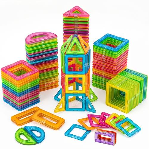 28 48 68pcs magnetic building blocks set stem creative educational construction puzzle toys for boys girls back to school learning playing kit for kids ages 3 perfect birthday halloween holiday gift random colors