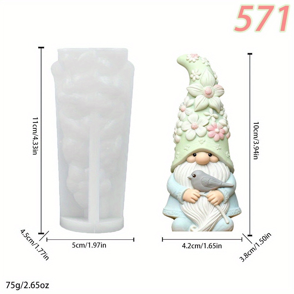 Image of 1pc Christmas Elf And Dwarf Candle Molds, Creative Christmas Gift Decorations For Home Fragrance Gypsum Ornaments Making Tools, Made Of Silicone Material, Soft, Easy To Demold And Clean.