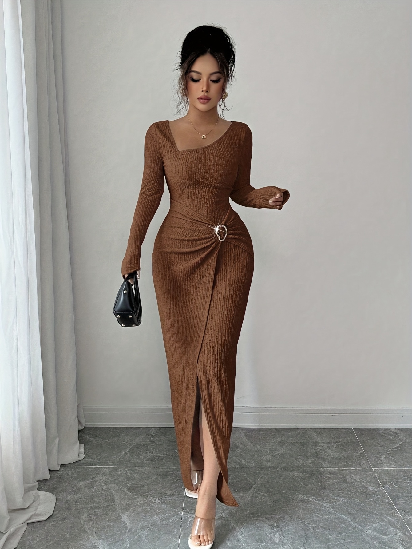 princess polly baby blue dress ASOS DESIGN twist asymmetric strap midi dress in black – On Sale Now with  Up to 11% Off