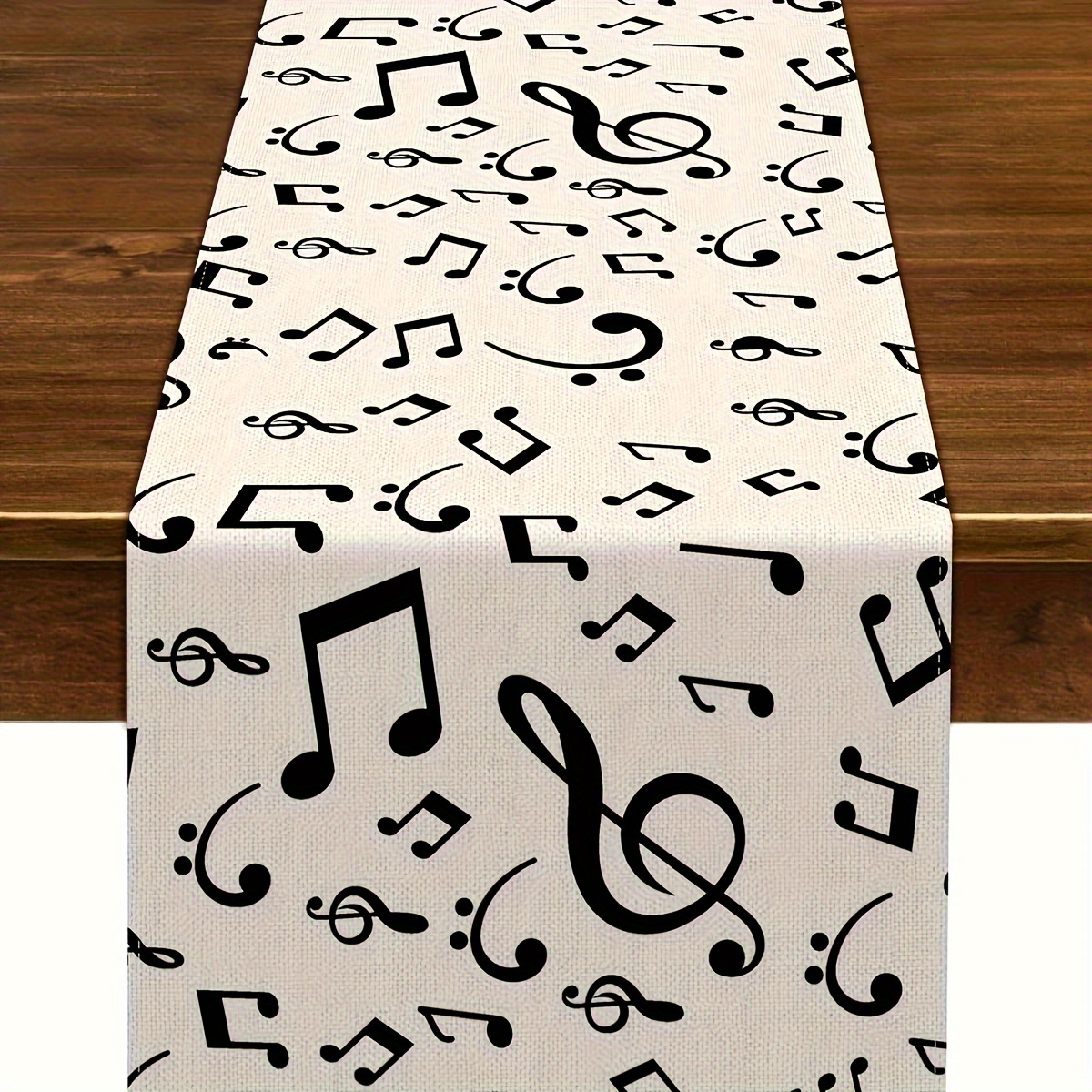 

Linen Musical Notes Table Runner Music Event Birthday Party Wedding Decoration Farmhouse Home Dining Room Kitchen Table Decor