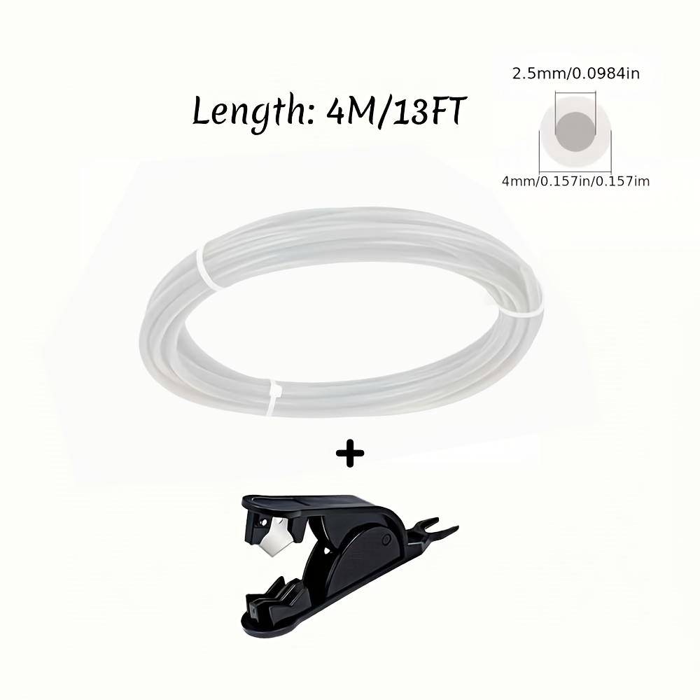 TEMU Kit de tube en PTFE avec coupe-tube, compatible avec P1P P1S P2S H2D H2S H2C A1 AMS A1 Mini X1 X1C X1E, pour imprimantes 3D série K1, tube en