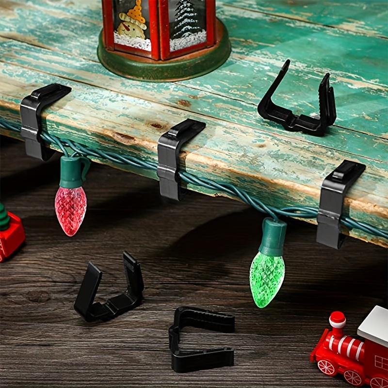 12 Stück Weihnachtslichter Clips, Kunststoff Dachrinnenhaken für Lichterketten, Feiertagsdekoration Befestigungen für First, Dächer und Outdoor Lichterketten für wohnung