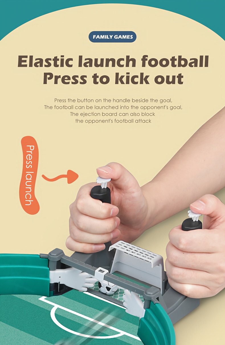 1 Set Familiefeest Tafelvoetbal Bordspel - Draagbaar, Educatief Gevechtsscharen Gevechtsspel, Ideaal voor Ouder-Jongeren Paren Competitie, Perfect Cadeau voor Moederdag, Vaderdag, Jongeren Dag, Buiten Entertainment|Realistisch Voetbalspel|Duurzaam ABS Materiaal, Voetbal Accessoires