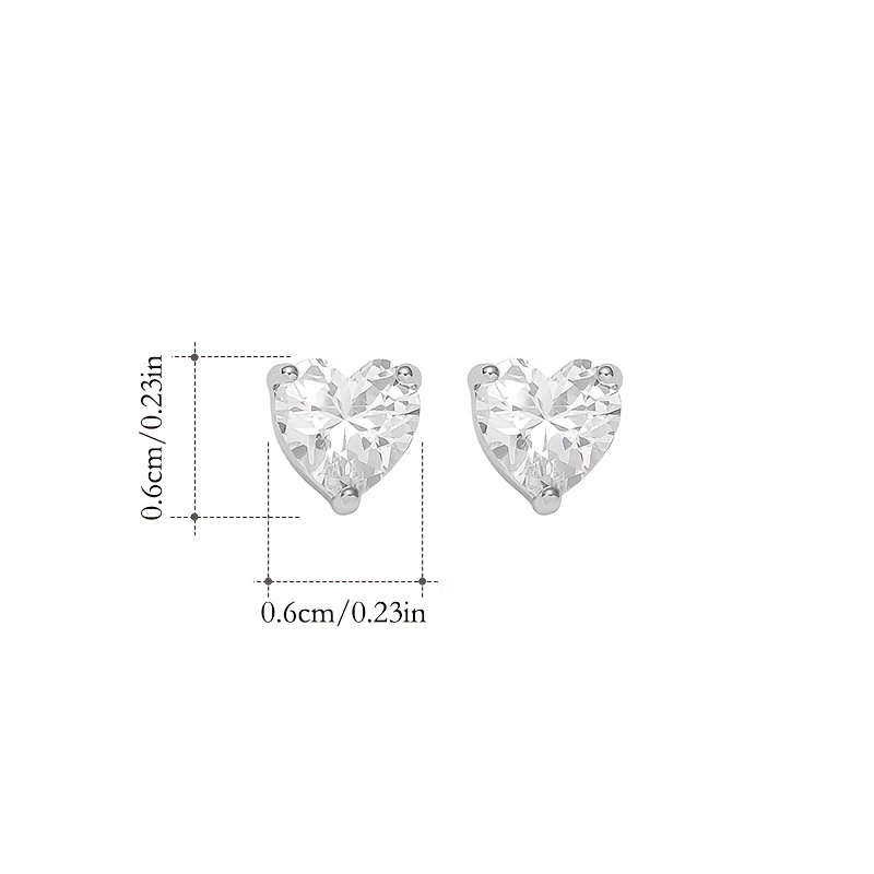 Geometric Zirconia Stud Earrings 925 Silver Posts