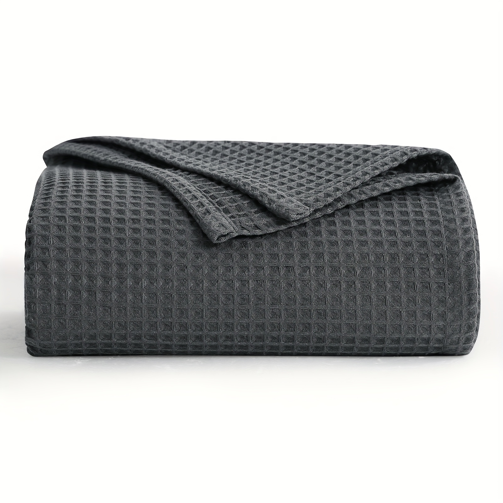 1pc Full Size Waffle Blanket, High Gsm, Throw Blanket, Solid - Soft, Warm, And Comfortable, Suitable For Sofa, Bed, Office, And Travel - Multipurpose, Gift | Cooling Blanket |