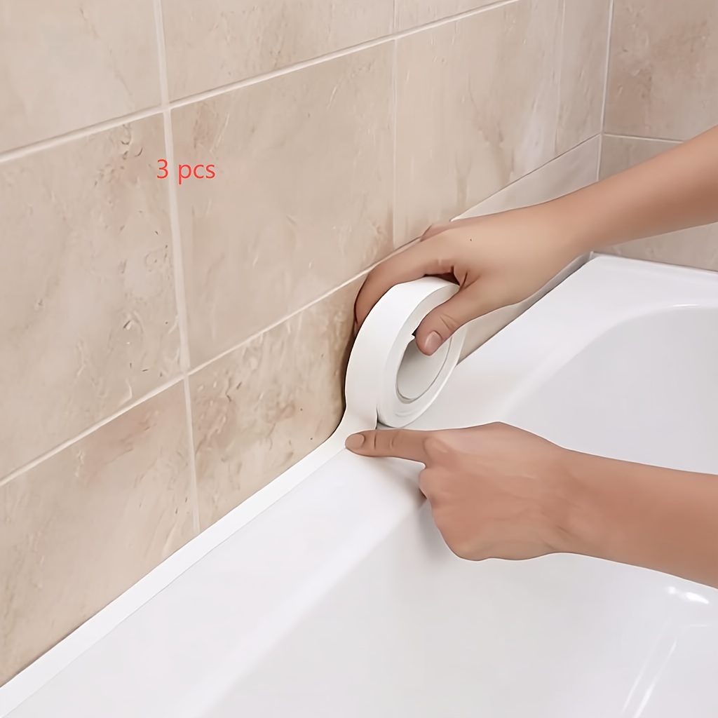 TEMU Bande d'étanchéité auto-adhésive imperméable, durable et facile à utiliser, pour de bains et cuisines, ruban d'étanchéité de joints, outil, à