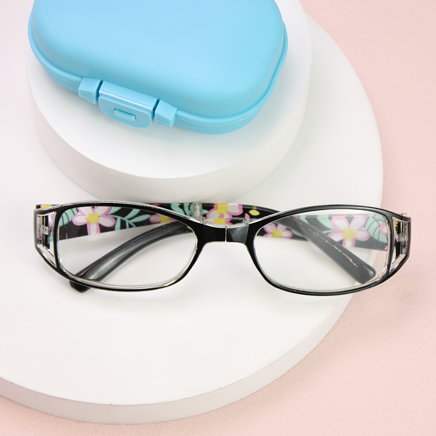 2pcs Fashionable Rectangular Frame Monocle Glasses