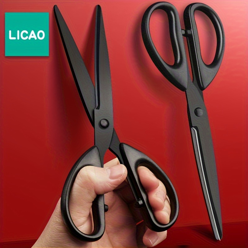 

1pc/2pcs Black-edged Scissors, Household Kitchen Scissors, Hand-cut Office Scissors, Non-stick Safety Thread Scissors