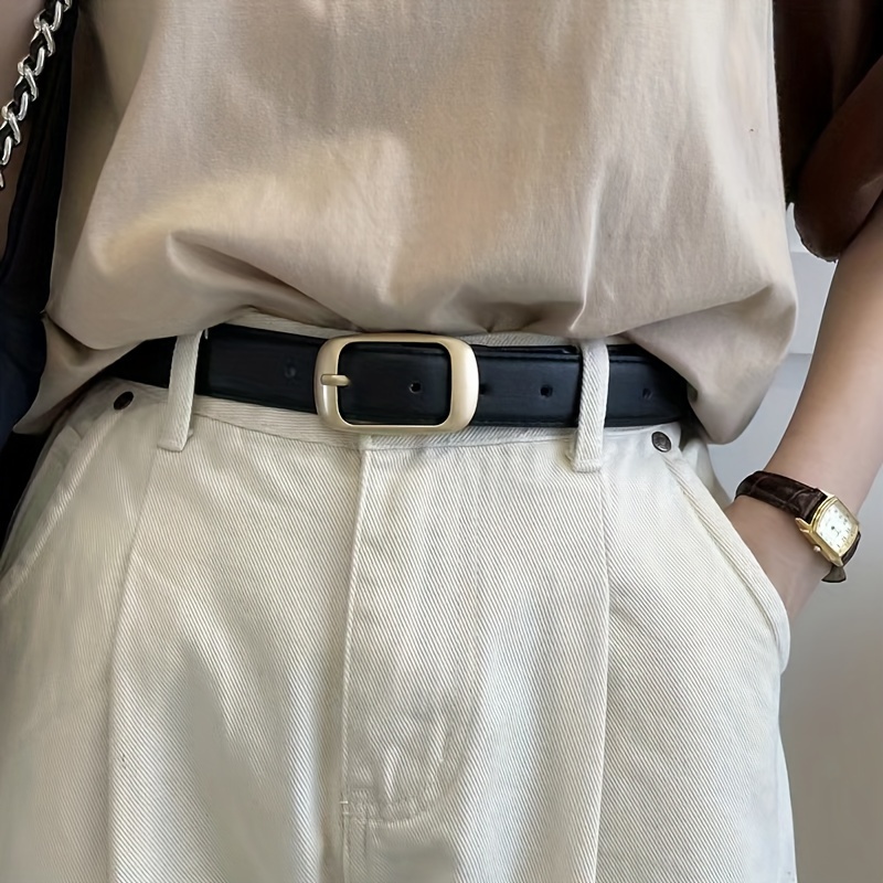 

The First Layer Of Cowhide Leather Belt Female Leather Simple With Korean Belt Female Copper Buckle Bf Style Casual Jeans