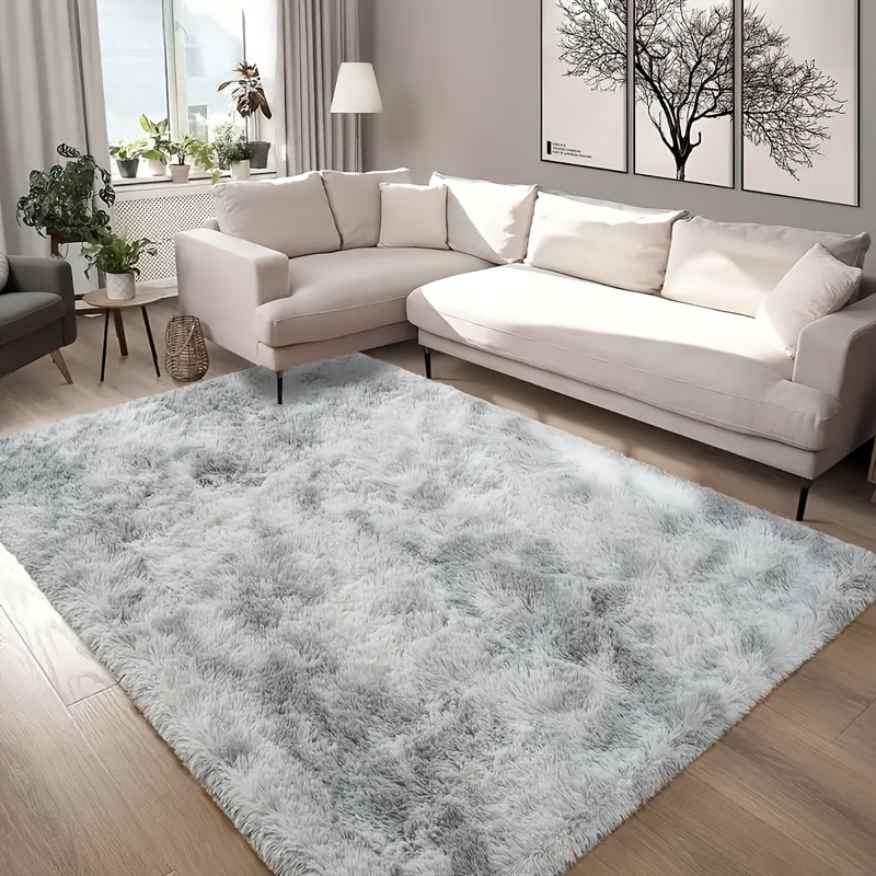 A Tie-dye Carpet, A Long Fluffy Polyester Rug