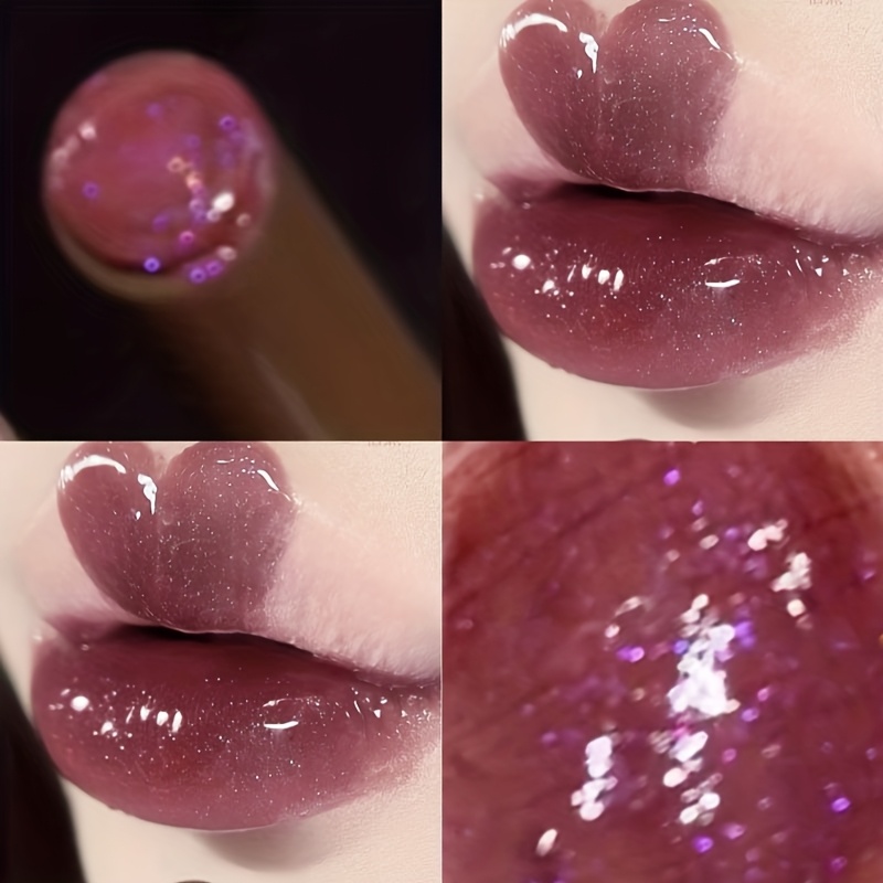 Fine-glitter Tinted Lip Balm Lipstick, Moisturizing Mirror-gloss Solid Lip Glaze, Film- Cool- Black-purple Fine-glitter Lip Jelly, Lip Glaze/gloss That Fade Easily And Smudge Cups, Suitable For