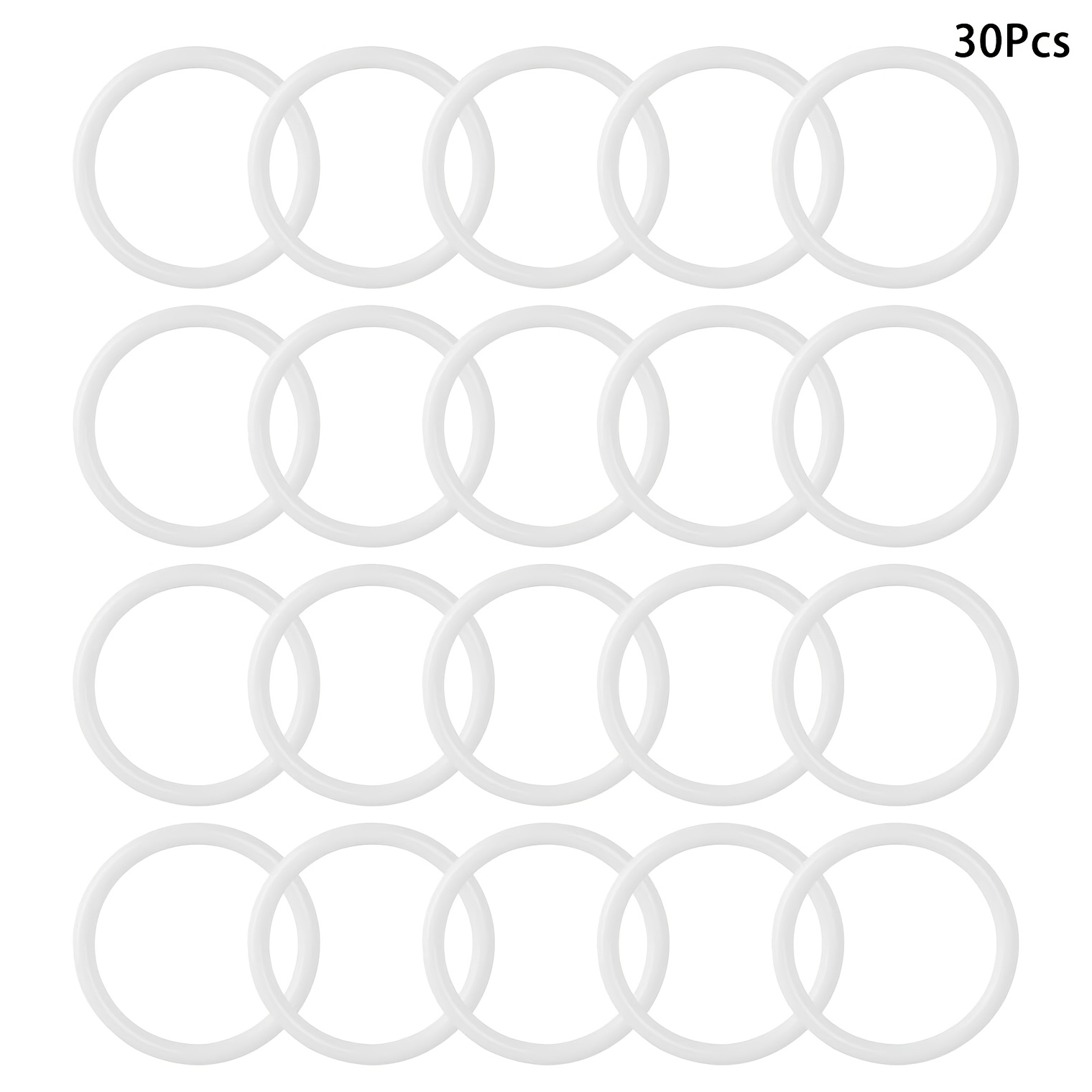 Image of 30pcs White Plastic Hoops, Craft Rings - 2.4 Inch Round Craft Rings With , Durable And Flexible Hoops For Macrame, Dream Catchers, Wreaths, Garland - Ideal For Home Decor, Parties, Weddings, Birthdays