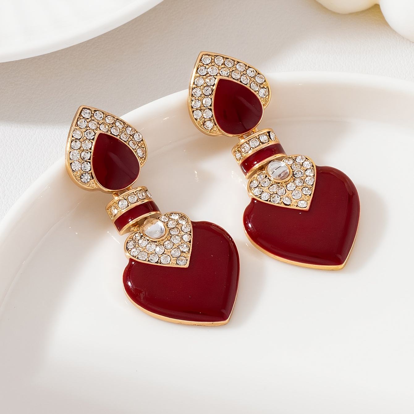 TEMU 1 Paire de Boucles d'Oreilles Cœur Goutte à Goutte Rétro Individuelles et Tendance pour Femmes, pour Banquet, Fête, et Vacances