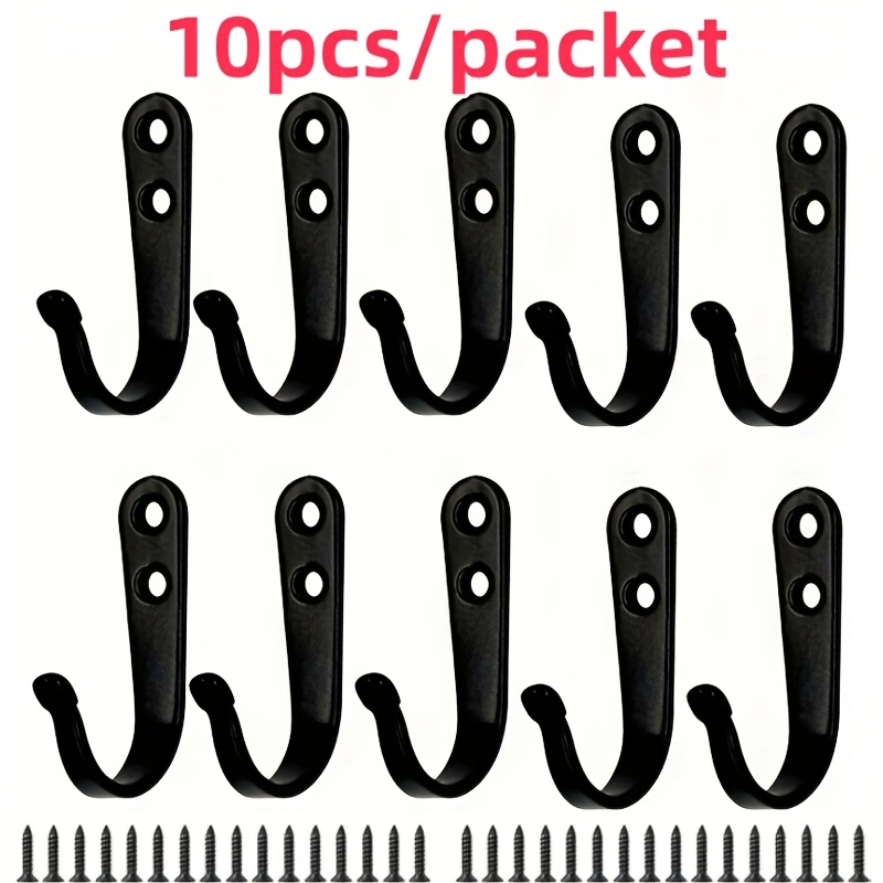 TEMU 1020 Pack Black Iron Hooks Personalized Coat Hooks Cabinet Wardrobe Hooks Double Hole Hooks Coat And Hat Hooks Hooks Wall Hooks Includes