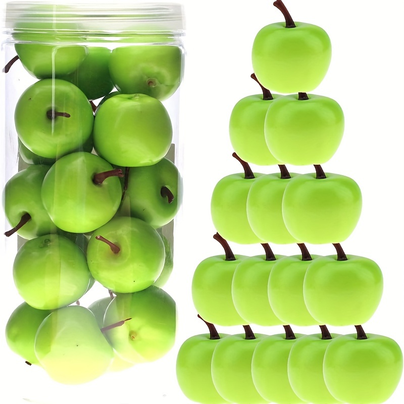 

10pcs Artificial Green , Plastic Fake Fruit Decor For Home, Holiday Tabletop Display, Photography Props – Versatile Decor For Various Room Types, Ideal For Christmas And Valentine's Day Decorations