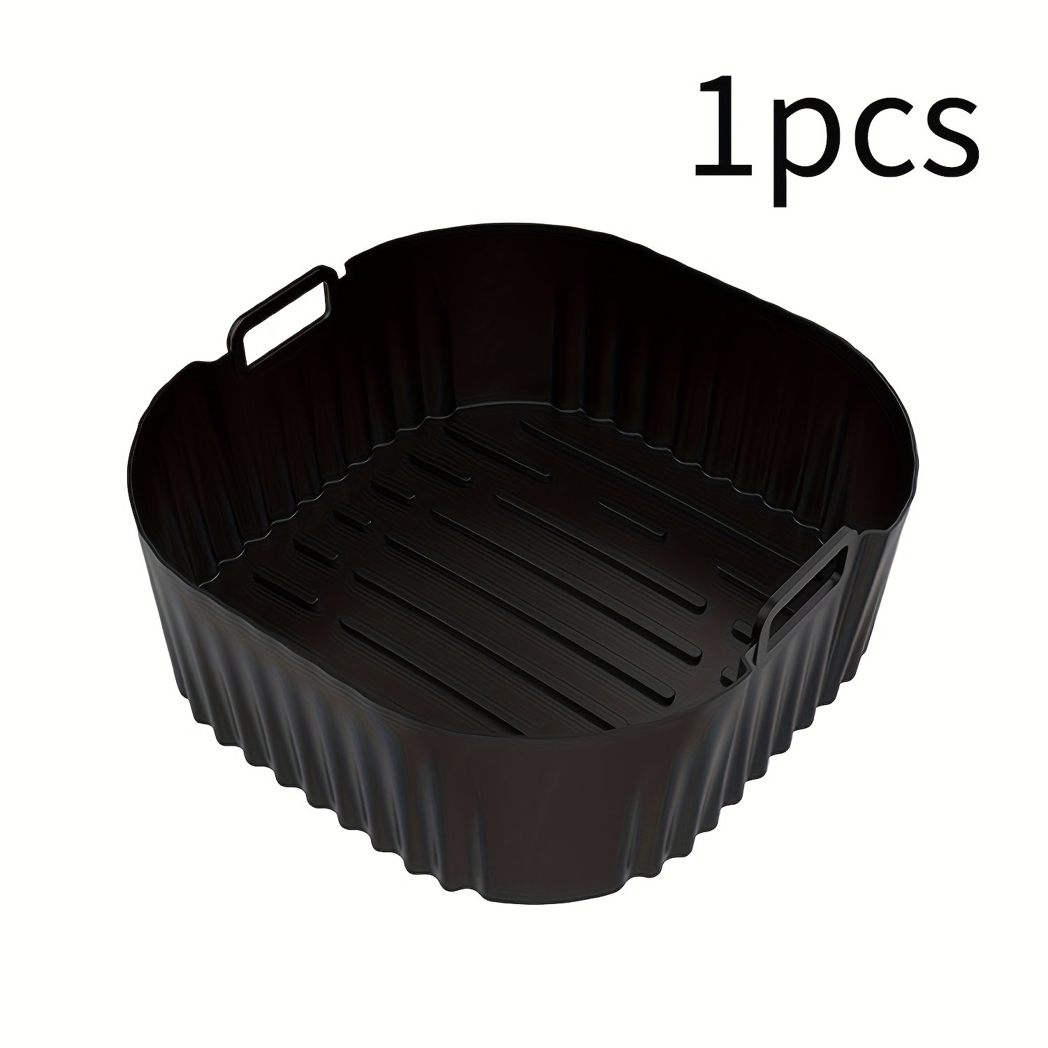 Image of 1/2pcs Black Silicone Baking Trays Suitable For Air Fryers, Compatible With Na230 6.2l, Reusable Square Silicone Tray With Surface, Easy To Air Fryer, Oven And Microwave