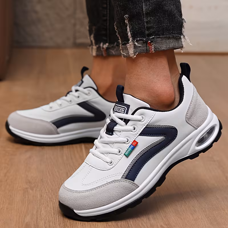two tone air cushion mens road running shoes comfortable fabric lining lace up low top sneakers for men sport shoes for gym 9