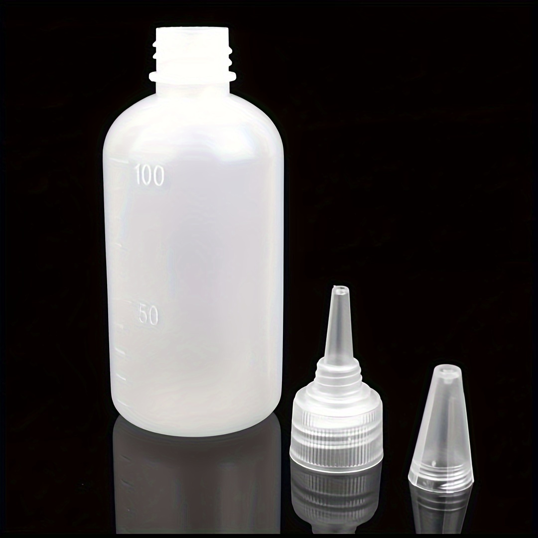 

Premium 100ml Squeeze Bottle With Pointed Spout - , Thick Plastic, Transparent For Easy Mixing & Dispensing