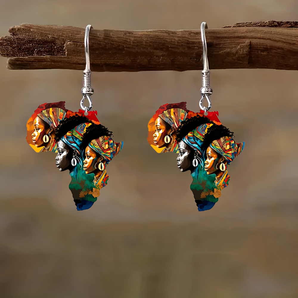 

Chic African Tribal Women Acrylic Earrings - Lightweight, Fashion Jewelry For Women | Perfect Gift For Halloween, Christmas, Valentine's, Anniversaries & Birthdays