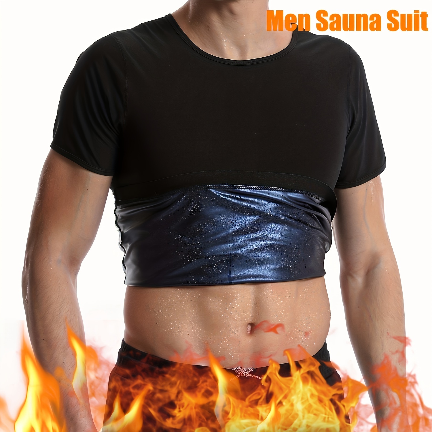 

Men's Sauna Suit Shirt - Heat Trapping Sweat Vest Shapewear Top Gym Exercise Shaper Waist Trainer