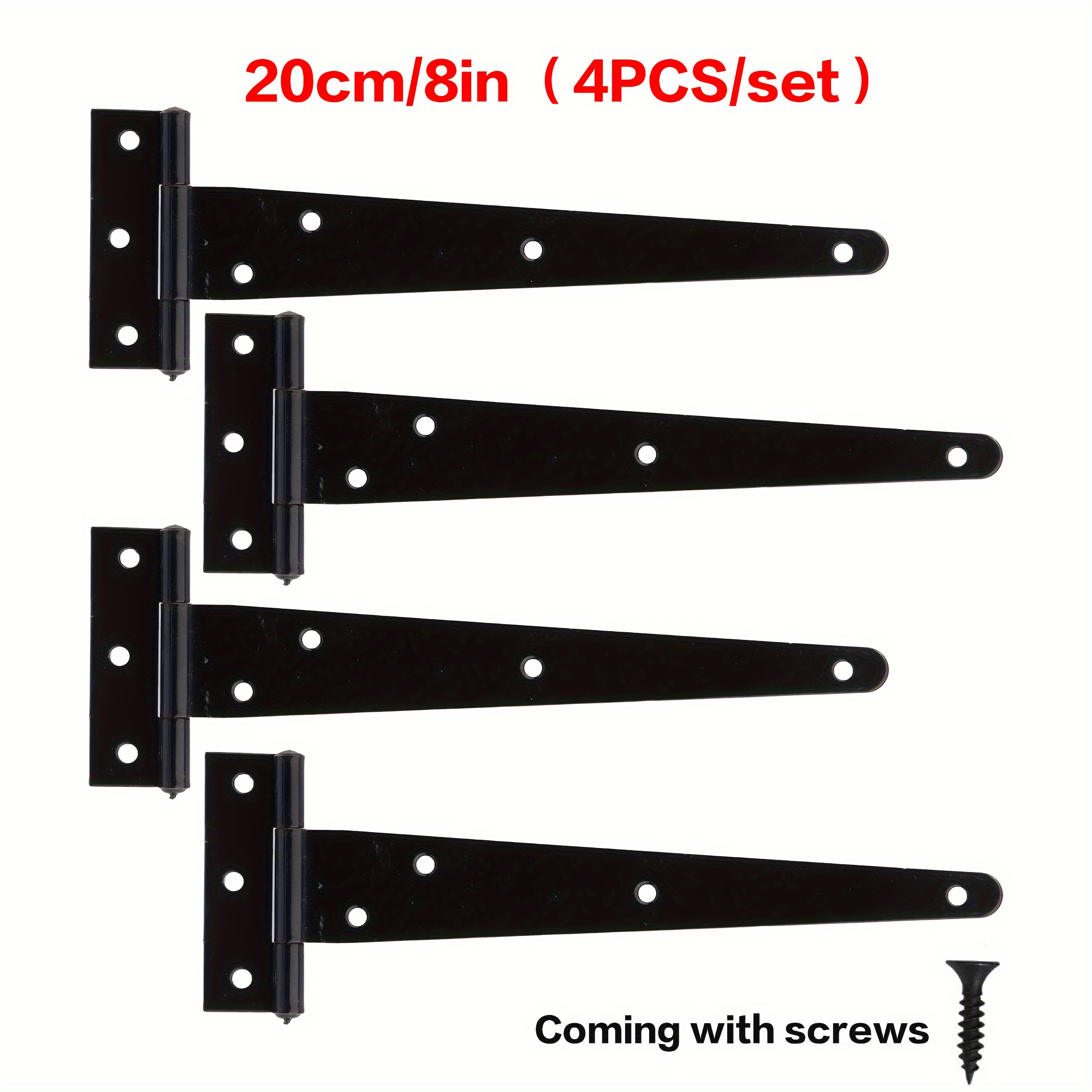 t shaped folding hinges black powder coated metal hinges with screws suitable for door installation