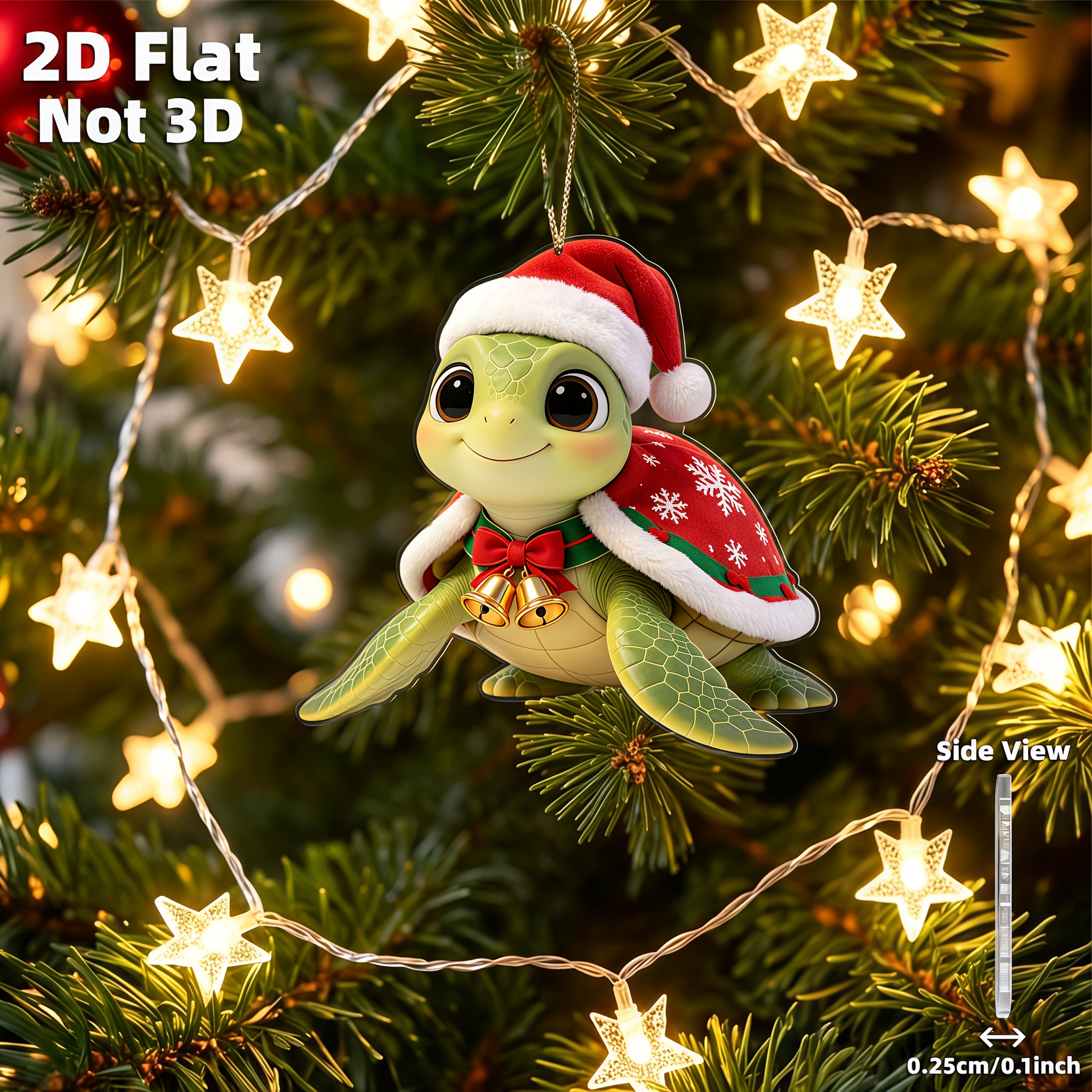 TEMU Colgante acrílico navideño 2D con diseño de y caparazón , ideal para llaveros, bolsos, decoración de espejos retrovisores de coche y un artículo
